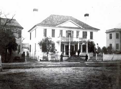 Historic Beaufort South Carolina Historical image of 607 Bay Street in Black and White.